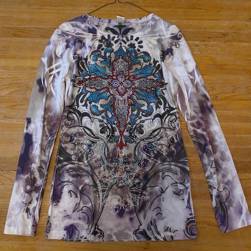 Women’s Cross Bling Long Shirt